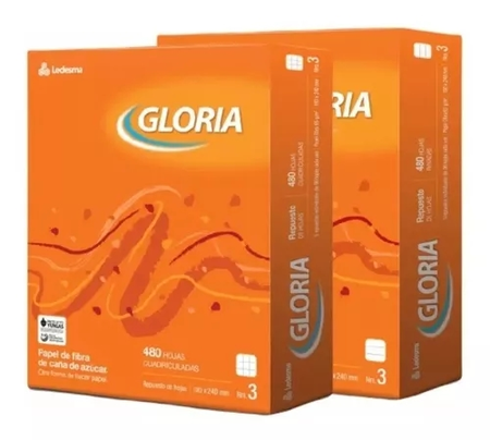 1 Repuesto Hojas Gloria X400 Rayadas + 1repuesto Cuadriculadas Nro 3