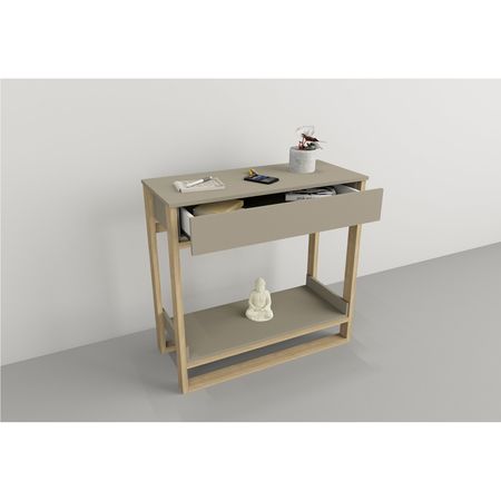Mesa De Arrime 0.92 Mts Con Cajón Tables Cod: 4204 Olmo Finlandes-Gris