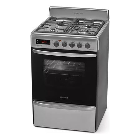 Cocina A Gas Longvie 21601xt Inox Grill Electrico De 60cm
