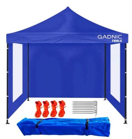 Gazebo Gadnic 3x3-m Plegable 3x3 Reforzado Resiste Viento Azu