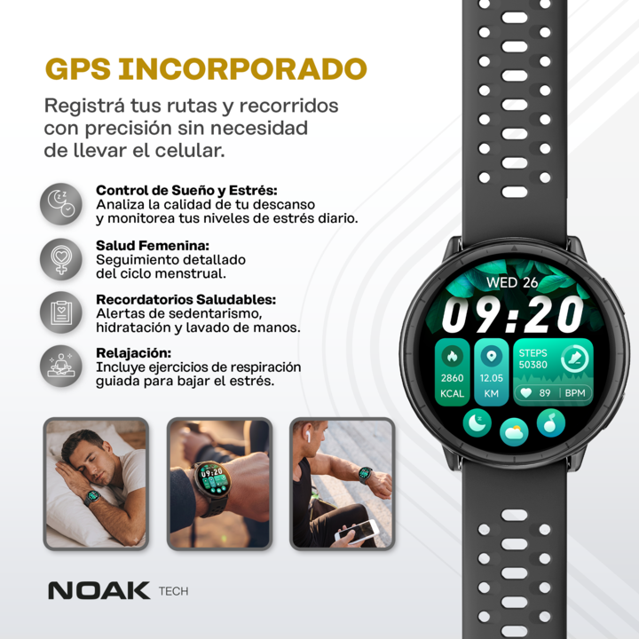 Smartwatch Noak S1 Active 1.32" Amoled 5ATM GPS - Vista 4