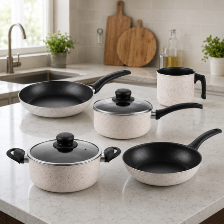 Batería Cocina Olla Cacerola Wok Sarten Jarro Antiadherente Aston Dots
