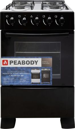 Cocina Peabody 50 Cm 4 Hornallas Bg Negro