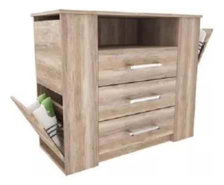 Comoda 92x111.5x50 3 Cajones Con 4 Botineros Dl261 Nebraska Delos