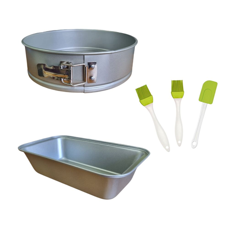 Set molde desmontable torta budinera utensilios silicona