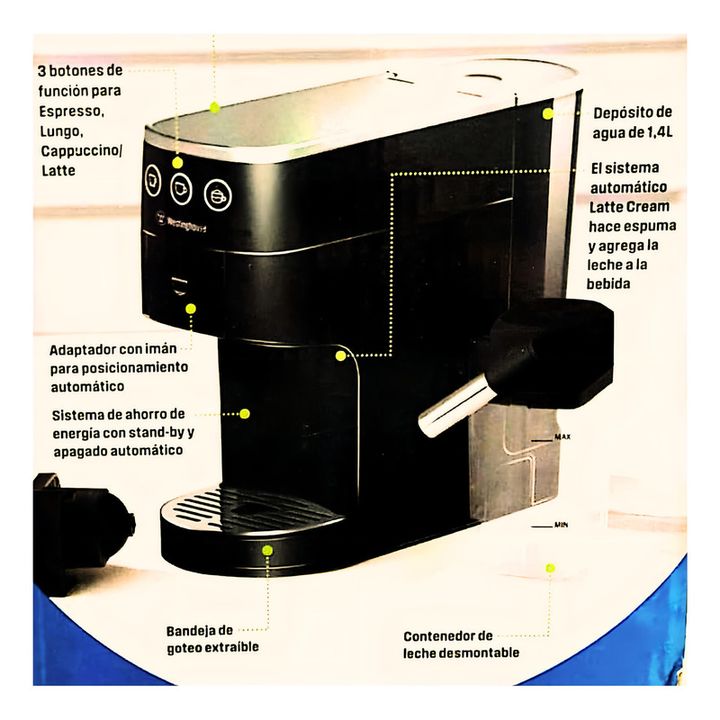 Cafetera Multicapsula Westinghouse Wh-cm1450mc01 Blanca Cts - Vista 2