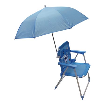 Silla Reposera Ninos Sombrilla Plegable Celeste De 1 A 3anos Celeste