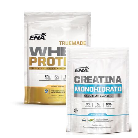 Combo Suplemento Deportivo Ena Creatina Whey Protein Cookies
