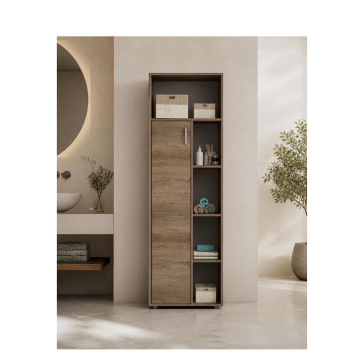 Multiuso Delos Zen 1 Puerta 9 Estantes 170cm DZE06RNG - Vista 4