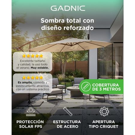 Sombrilla con Base Regulable con Criquet + FPS