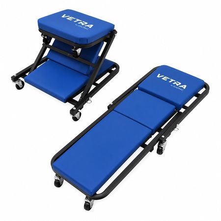 Cama Deslizante Para Mecánico Vetra By Gadnic 2 En 1 Plegable 6 Ruedas Giratorias Soporta 150 Kg 