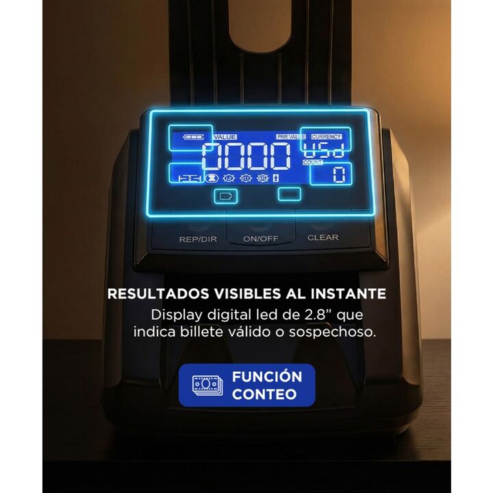 Detector De Billetes Falsos Gadnic Multimoneda Con Display Digital Conteo Automático - Vista 4