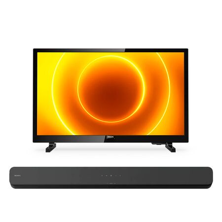 Smart TV 24" LED Philips HD 24PHD5565/77 + Barra de sonido HT-S100F Sony