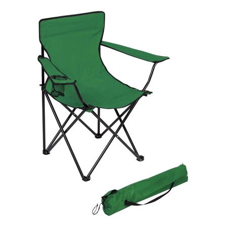 Sillon Director Plegable Reforzado De Acero Porta Vasos Verde