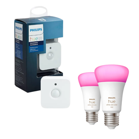 Kit Philips Hue Lampara E27 Gen. 5 Color x2 + Sensor de Mov