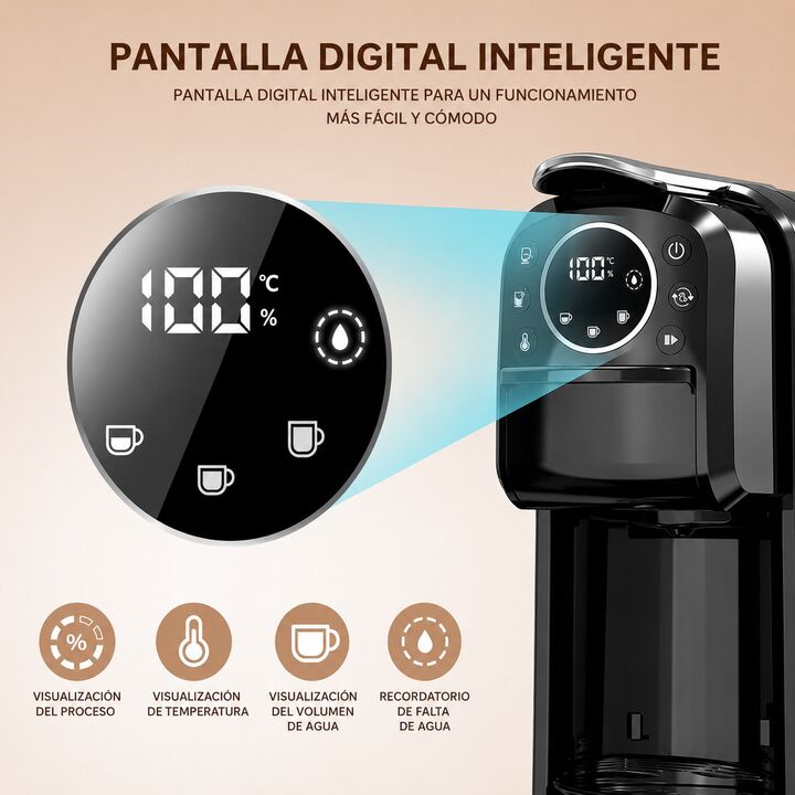 Cafetera Multicapsula 3 en1 Novohome Café Molido 20Bar 700Ml - Vista 4