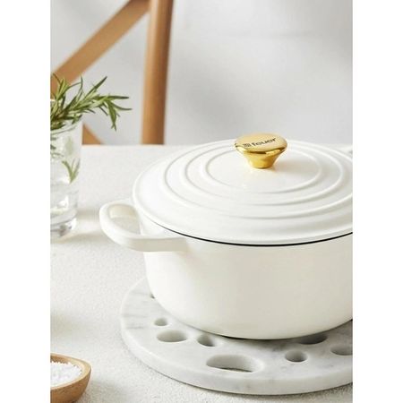 Cacerola Feuer Hierro Enlozado Blanco 25 cm