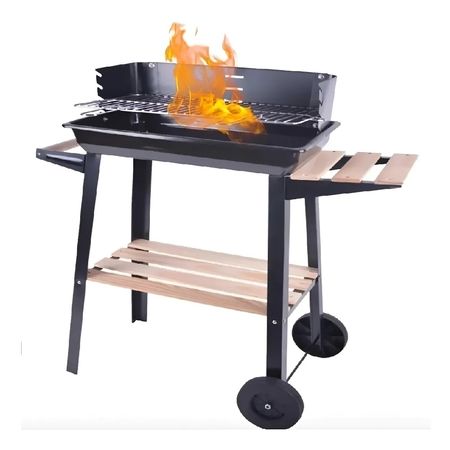 Parrilla Portátil a Carbón Negra Metálica Alpaca ALP-28020 Mesa Regulable