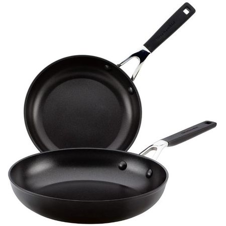 Set Sartenes Kitchenaid 2 Pzs 21 Y 25 Cm Negro Onyx Anodizado
