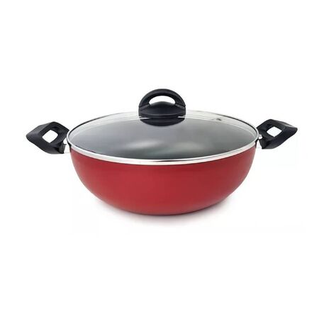 WOK BRINOX - MAPLE, CEREZA, 28 CM, TAPA VIDRIO, ALUMINIO/TEFLON (7211/195) (LBRIN00286)