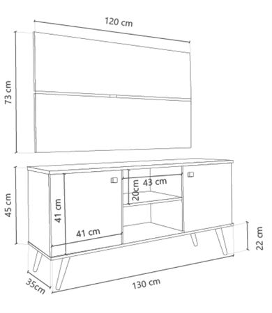 Rack Escandinavo Para Tv Audio Delos ESC 881 Nebraska Gris
