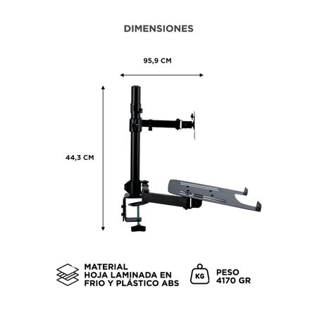 Soporte Doble Brazo Gadnic Para Monitor y Notebook 13-32