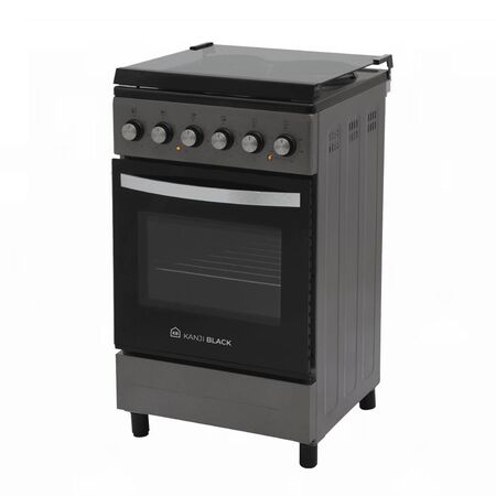 COCINA ELECTRICA KANJI KHJ-EKG001V 50 CM 4 HORNALLAS Y HORNO GRIS