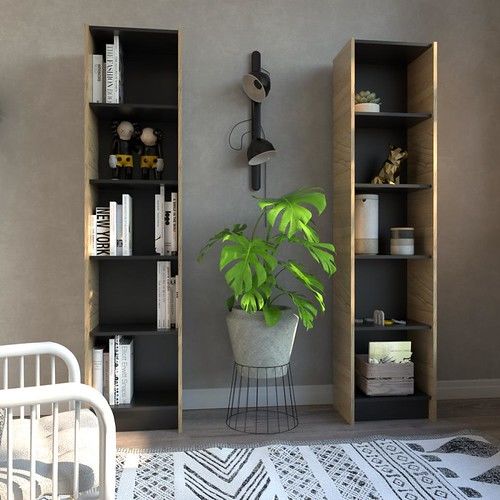 Estanteria Chica Abierta DS Home Negro 46x180x34 cm - Vista 3