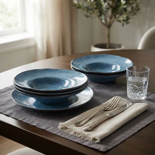 Set 4 Platos De Pasta 28cm Avant Garde Orgánico Stoneware Celeste - Vista 3