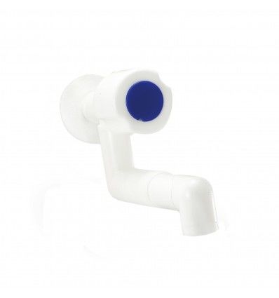 Grifo plástico para pared pico recto fijo Medio Giro