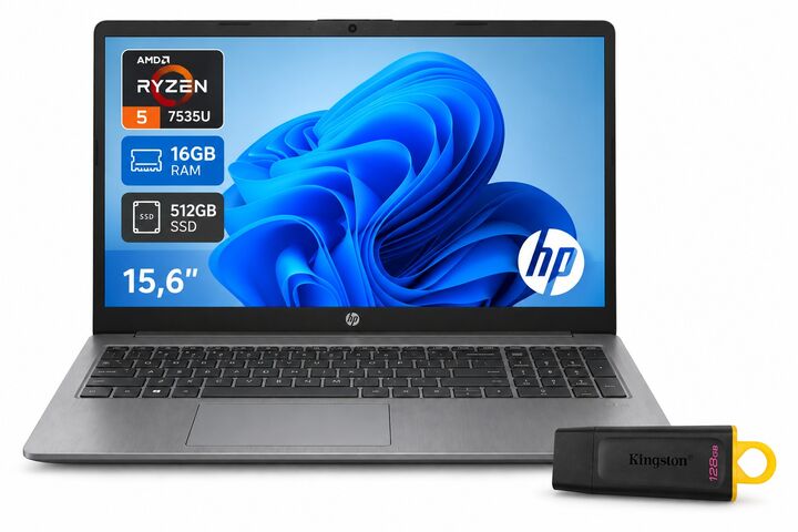 COMBO NOTEBOOK HP 255R G10 R5-7535U 15.6" 16GB RAM SSD 512 GB+ PEN DRIVE 128GB KINGSTON 3.1 DTX/128GB - Vista 3