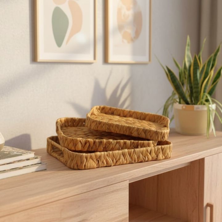 Set x3 Bandejas Fibra Natural Yute - Vista 3