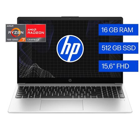 Notebook HP 255 R G10 Ryzen 7 16GB RAM 512GB SSD FreeDOS B77CBLT