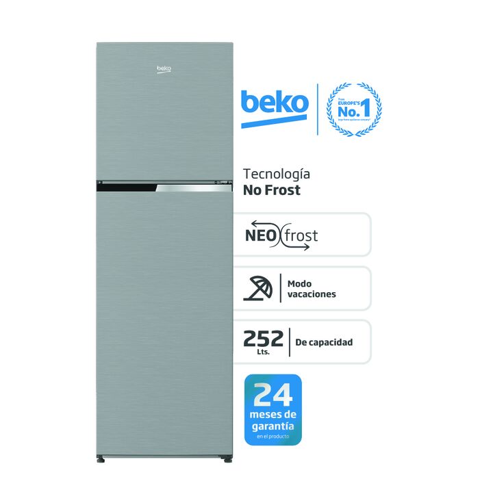 Heladera Beko No Frost 252L Inox - Vista 1