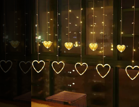 Guirnalda Cortina Led Corazones