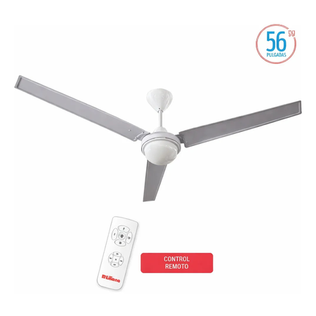 Ventilador Techo Industrial Liliana VTHI513R C/luz Y Control de 3 Aspas