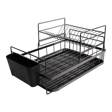 Escurridor de Platos Moedrno de Dos Niveles Color Negro