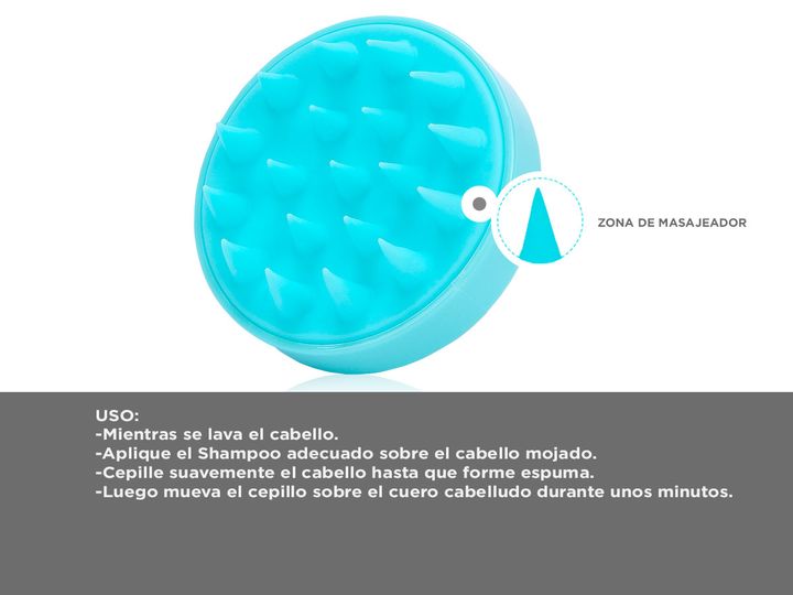 Masajeador De Cuero Cabelludo Negro Gadnic Cepillo De Silicona - Vista 4