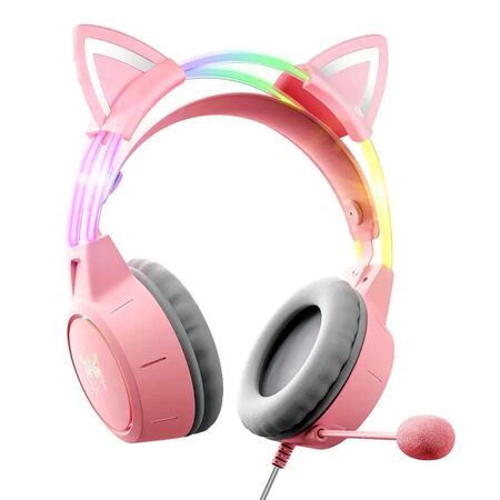 Auriculares Gamer Onikuma X15 Pro Rosa Orejas Gato