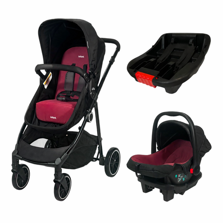 Cochecito 3 en 1 con Base Infanti Noa rojo