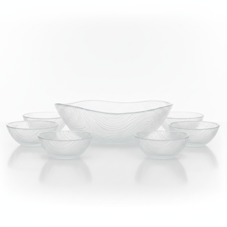 Set Ensaladera y Bowls Copetineros Vidrio 7 Piezas Linden