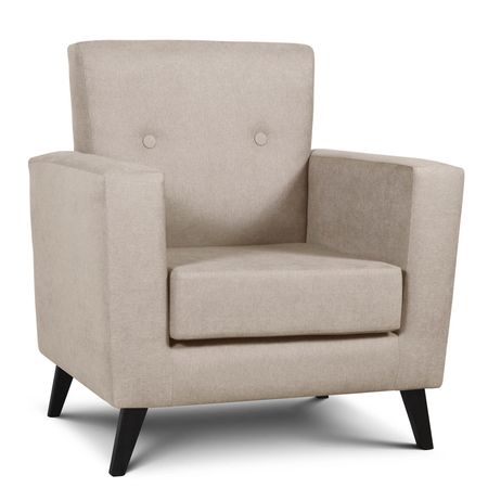 Sillon 1 Cuerpo Escandinavo Enrique Espacity Tela Sunny Latte Antimanchas