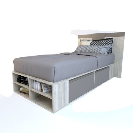 Box Multifunción 0.92 Mts 4 Cajones Tables Cod: 6440 Nevado y Gris