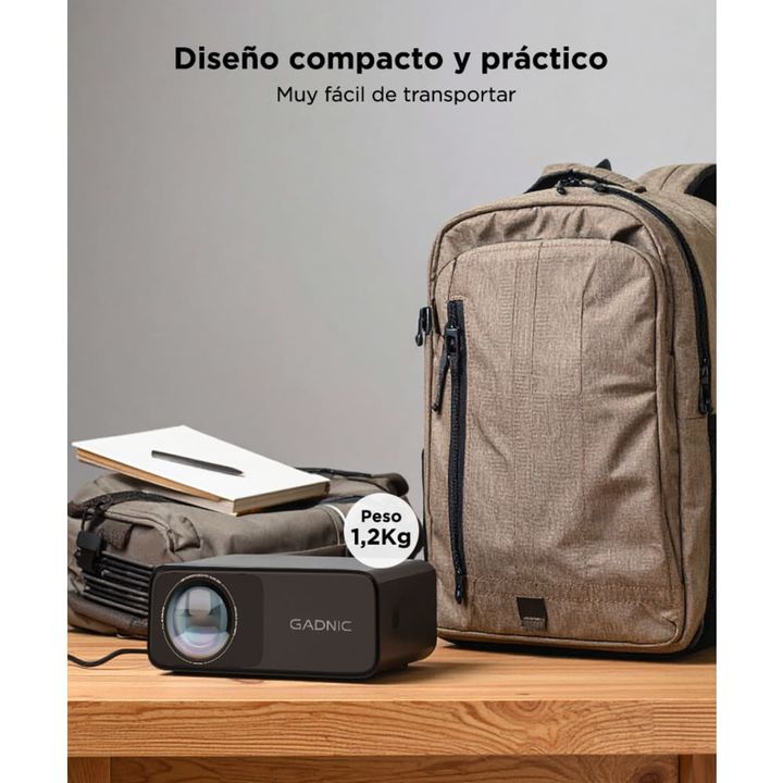 Proyector Gadnic Luminous Pro 6200 Lúmens Full HD Con Altavoz - Vista 5