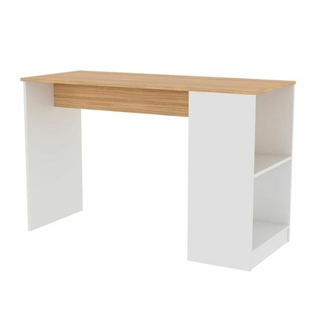 Escritorio Con Biblioteca Fiplasto Blanco y Coco