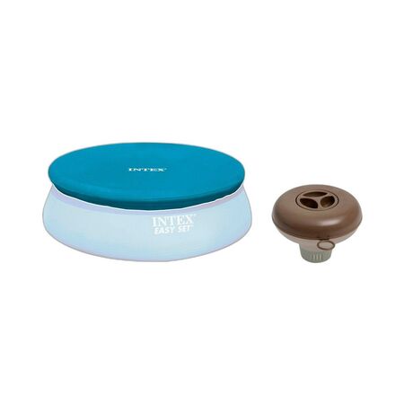 Combo Cobertor Pileta Intex Easy Set 366cm + Boya Flotante Cloro Intex