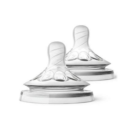 Tetinas Natural 2.0 - 2 Tetinas Fluir Lento (1M+) Avent ( SCF042/27)