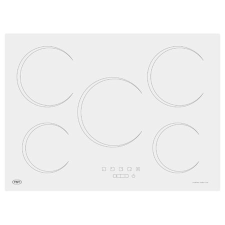Anafe Electrico TST Vitroceramico Blanco 5 Hornallas