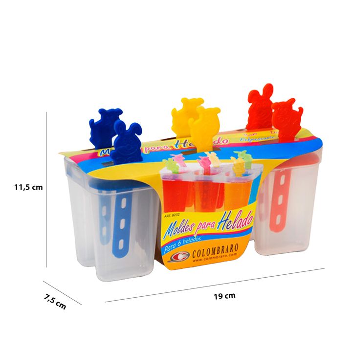 Moldes Para Helado Palitos X6 Plastico Freezer - Colombraro - Vista 2