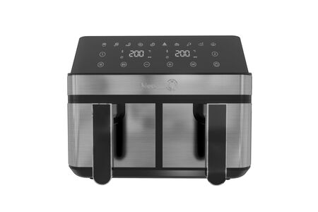 AIR FRYER MORELLI FRITELLO DUO 4+4LTS, 2000W DIGITAL FUENTE ACERO INOXIDABLE (700300)